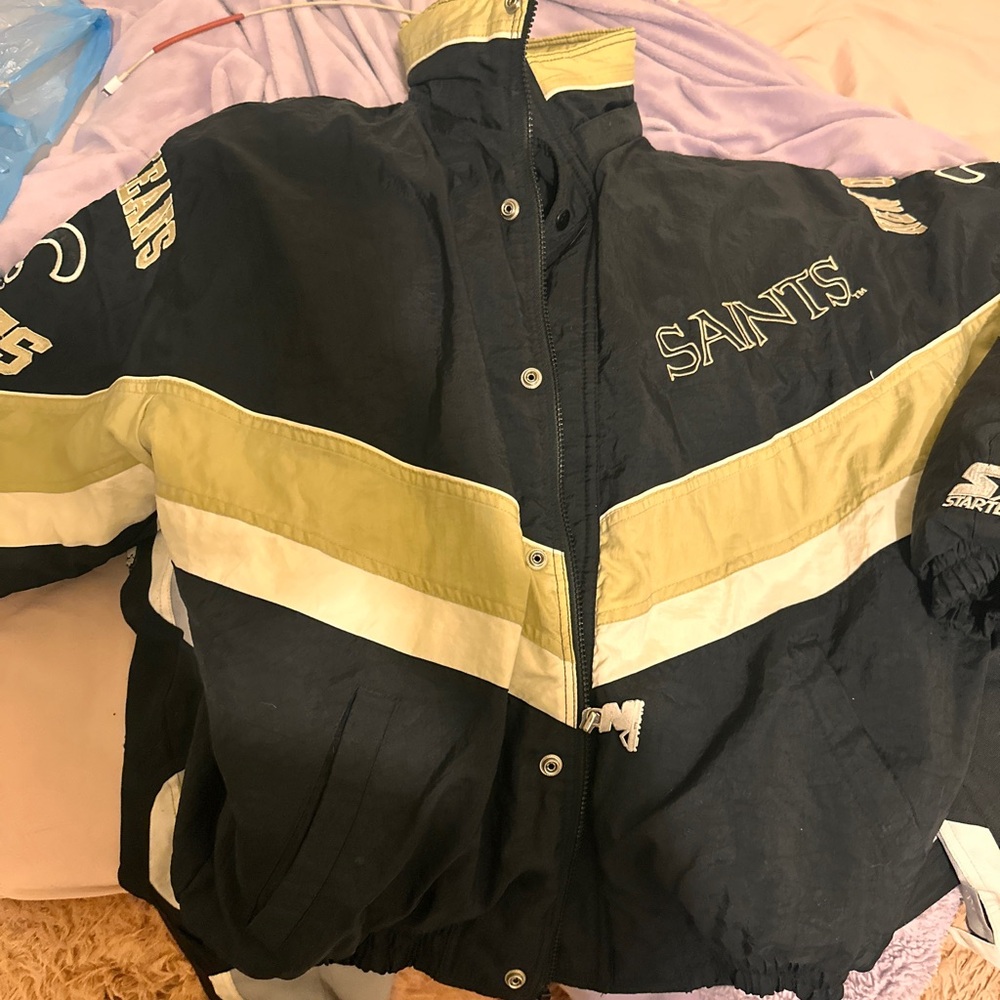 STARTER Black and Gold Saints Jacket
